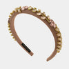 Fermacapelli con strass Rosa motivo a foglie