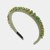 Fermacapelli con strass Verde motivo a foglie