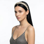 Fermacapelli con strass Beige motivo fiore