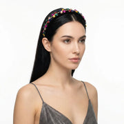 Fermacapelli con strass Multicolor motivo fiore