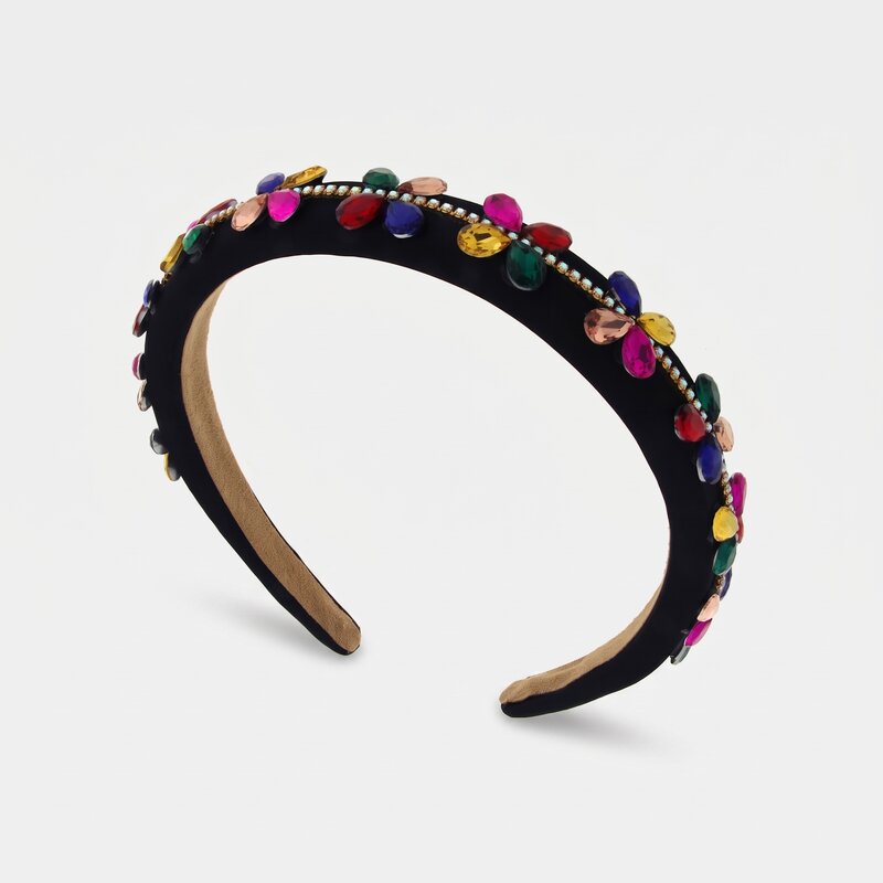 Fermacapelli con strass Multicolor motivo fiore - BYSIMON gioielli