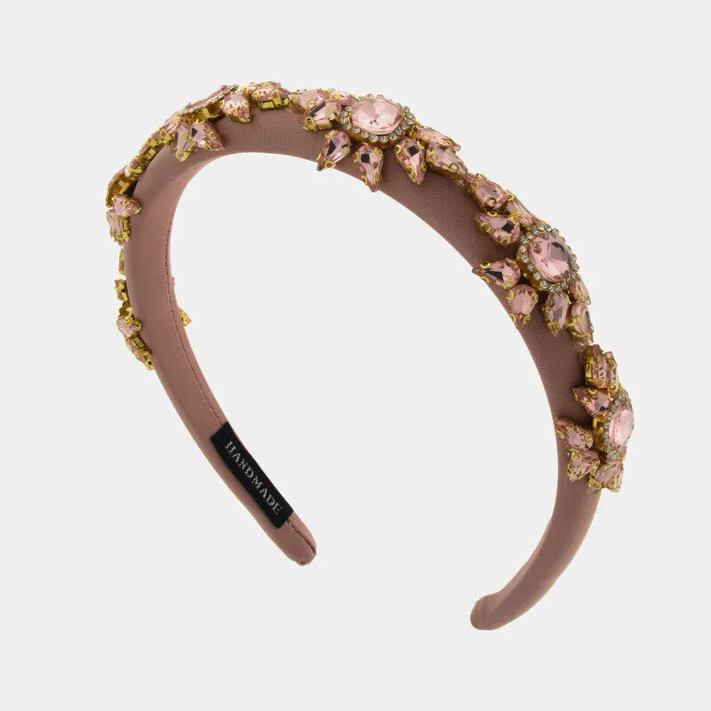 Fermacapelli con strass Rosa motivo fiore