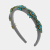 Fermacapelli con strass Indaco motivo fiore