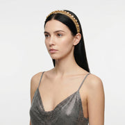 Fermacapelli con strass Beige