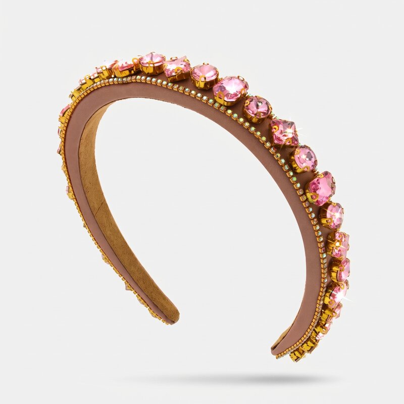 Fermacapelli con strass Rosa cipria - BYSIMON gioielli