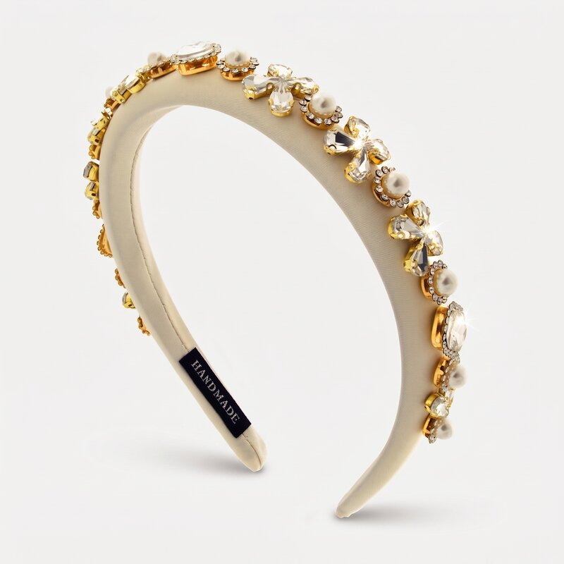 Fermacapelli con strass Bianco panna - BYSIMON gioielli