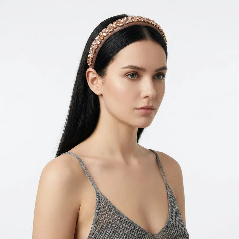 Fermacapelli con strass Rosa con cristalli rosa