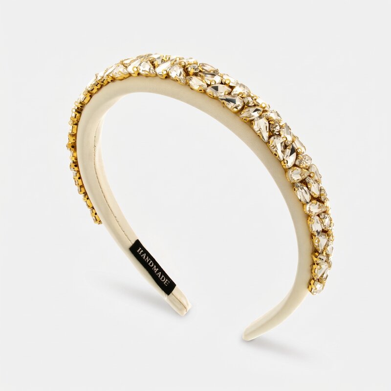 Fermacapelli con strass Beige con cristalli - BYSIMON gioielli