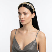 Fermacapelli con strass Beige con cristalli