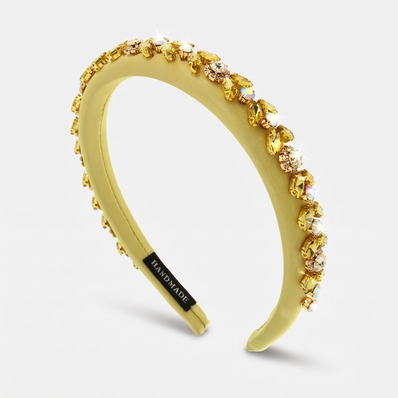 Fermacapelli con strass Giallo con cristalli - BYSIMON gioielli