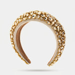 Fermacapelli con strass Beige a fascia larga con cristalli - BYSIMON gioielli