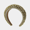 Fermacapelli con strass Beige a fascia larga con cristalli