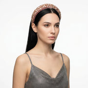 Fermacapelli con strass Rosa a fascia larga con cristalli