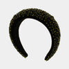 Fermacapelli con strass Nero a fascia larga con cristalli