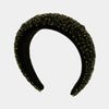 Fermacapelli con strass Nero a fascia larga con cristalli
