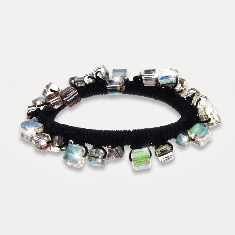Fermacapelli con strass Nero impreziosito da cubi cangianti - BYSIMON gioielli