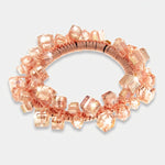 Fermacapelli con strass Rosa impreziosito da cubi cangianti - BYSIMON gioielli