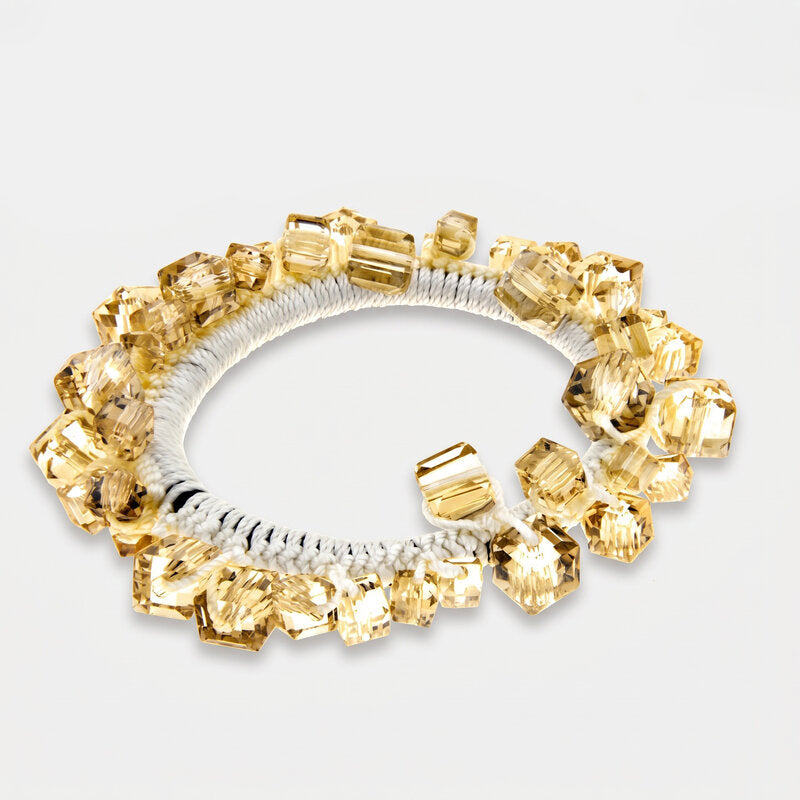 Fermacapelli con strass Bianco impreziosito da cubi cangianti - BYSIMON gioielli