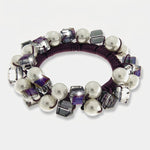 Fermacapelli con strass Viola impreziosito da perle sintetiche e sfere cangianti BYS - gioiello BySimon
