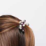 Fermacapelli con strass Viola impreziosito da perle sintetiche e sfere cangianti