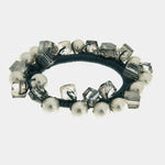 Fermacapelli con strass Grigio impreziosito da perle sintetiche e sfere cangianti BYS - gioiello BySimon