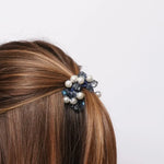 Fermacapelli con strass Blu impreziosito da perle sintetiche e sfere cangianti BYS - gioiello BySimon