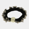 Fermacapelli con strass Nero con perla sintetica e perline