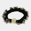 Fermacapelli con strass Nero con perla sintetica e perline