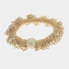 Fermacapelli con strass Crema con perla sintetica e perline
