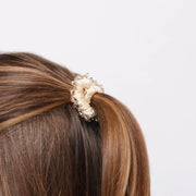 Fermacapelli con strass Crema con perline