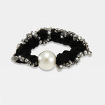 Codino con strass, perla sintetica e perline Nero - BYSIMON gioielli