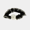 Fermacapelli con strass Nero con perla sintetica e perline