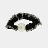 Fermacapelli con strass Nero con perla sintetica e perline
