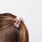 Fermacapelli con strass Rosa con perla sintetica e perline