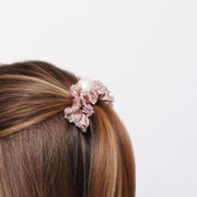 Fermacapelli con strass Rosa con perla sintetica e perline