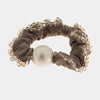 Fermacapelli con strass Tortora con perla sintetica e perline