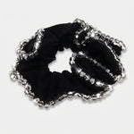 Fermacapelli con strass Nero satinato con perline - BYSIMON gioielli