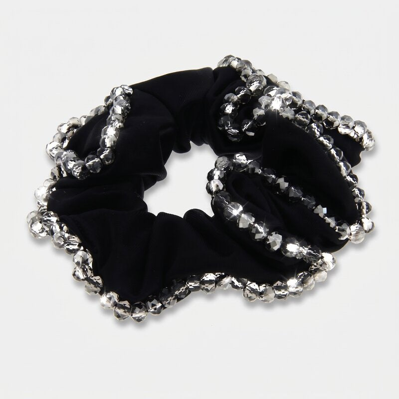 Fermacapelli con strass Nero satinato con perline - BYSIMON gioielli