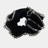 Fermacapelli con strass Nero satinato con perline