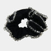 Fermacapelli con strass Nero satinato con perline