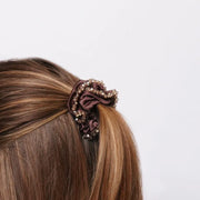 Fermacapelli con strass Marrone satinato con perline