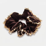 Fermacapelli con strass Marrone satinato con perline - BYSIMON gioielli
