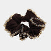 Fermacapelli con strass Marrone satinato con perline