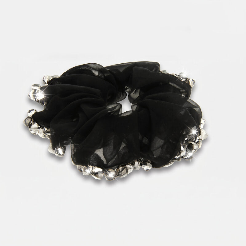 Fermacapelli con strass Nero velato con perline - BYSIMON gioielli
