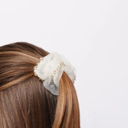 Fermacapelli con strass Bianco velato con perline