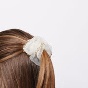 Fermacapelli con strass Bianco velato con perline