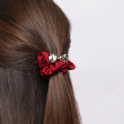 Fermacapelli con strass Rosso fiocco