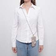 Catena per Cellulare perle bianche e nere