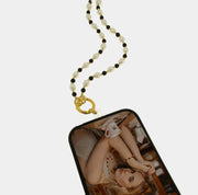 Catena per Cellulare perle bianche e nere