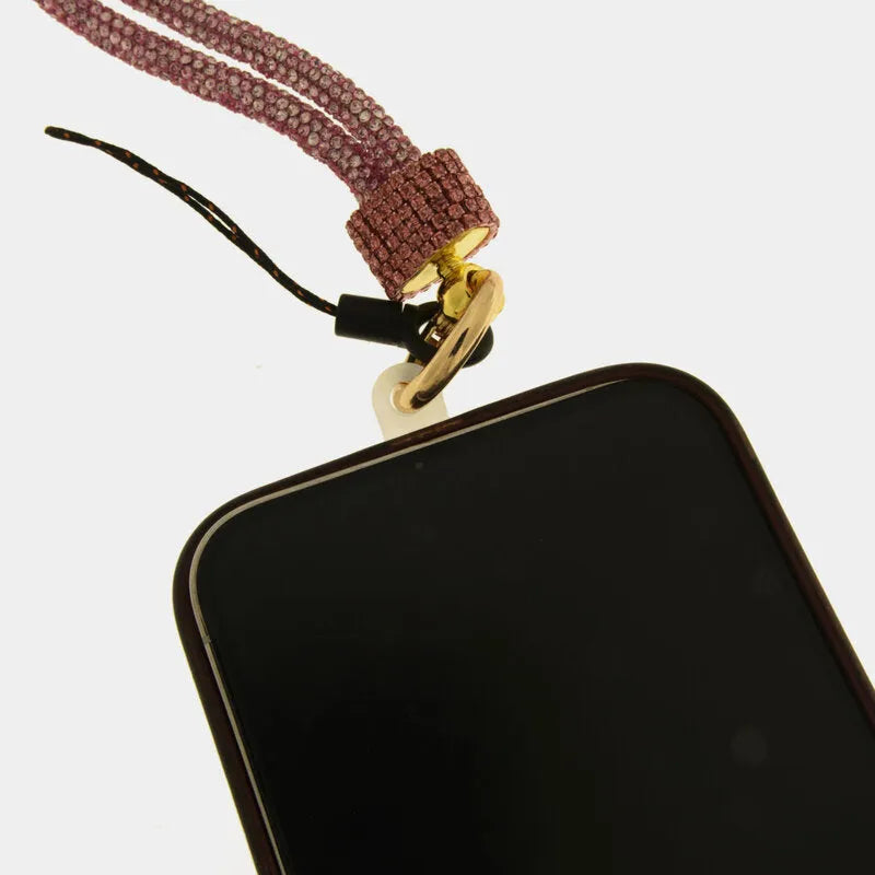 Catena per Cellulare lunga in strass rosa